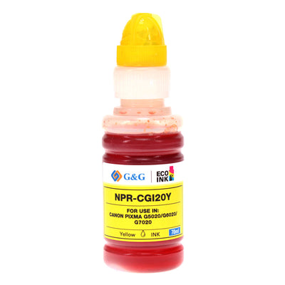 Compatible Canon GI-20, GI21Y (4539C001, 3396C001) InkJet Cartridge, Yellow, 70ml