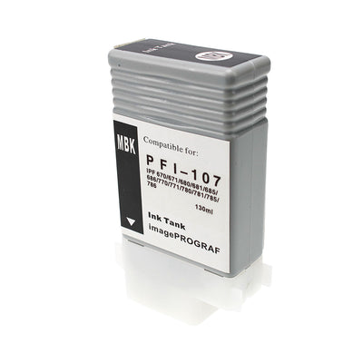Remanufactured Canon PFI-107MBK (6704B001) InkJet Cartridge, Matte Black, 130ml