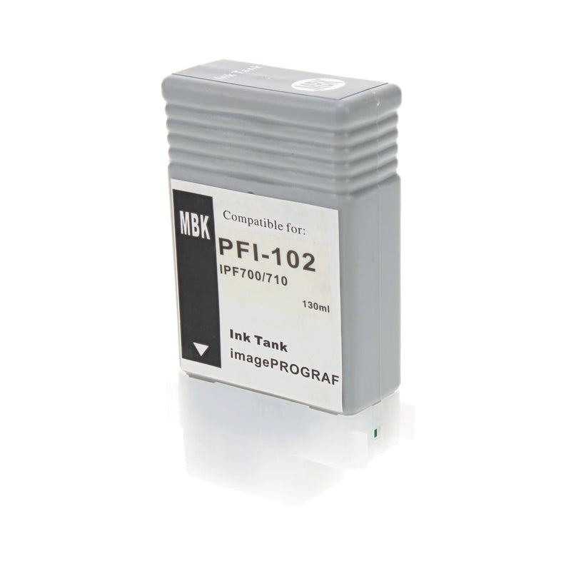 Remanufactured Canon PFI-102MBK Wide Format Ink, Matte Black, 130 ML