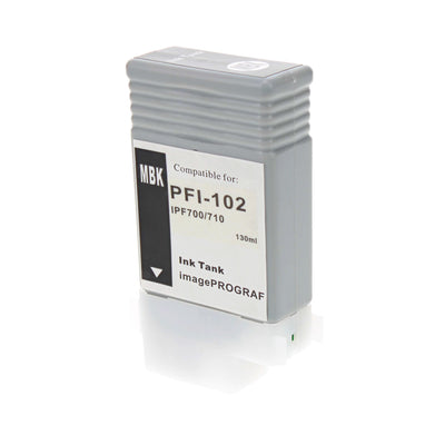 Remanufactured Canon PFI-102MBK Wide Format Ink, Matte Black, 130 ML