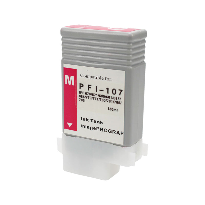 Compatible Canon PFI-107 (PFI-107M) InkJet Cartridge, Magenta, 130ml
