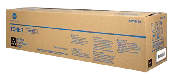 OEM Konica Minolta TN711K (A3VU130) Toner Cartridge, Black, 47.2K Yield