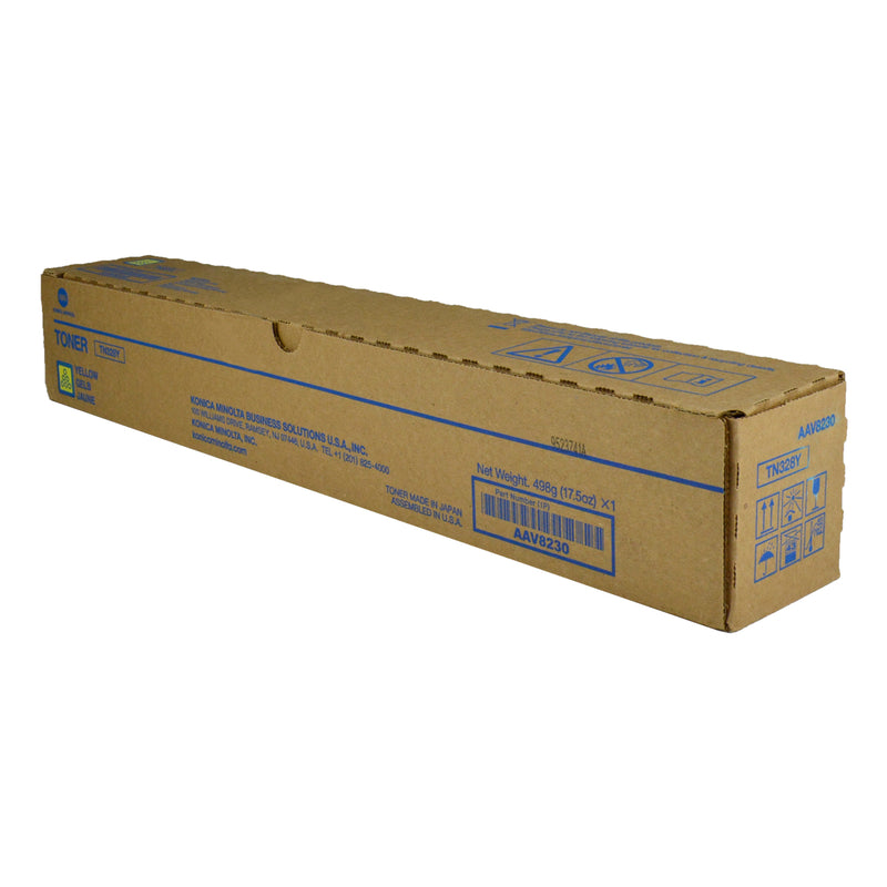 OEM Konica Minolta TN328Y (AAV8230) Toner Cartridge, Yellow, 28K Yield