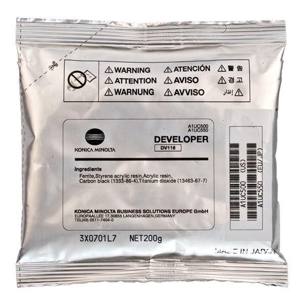 OEM Konica Minolta DV116 (A1UC500) Developer, Black, 55K Yield