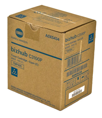OEM Konica Minolta TNP50C (A0X5434) Toner Cartridge, Cyan, 6K Yield