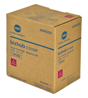 OEM Konica Minolta TNP50M (A0X5334) Toner Cartridge, Magenta, 6K Yield