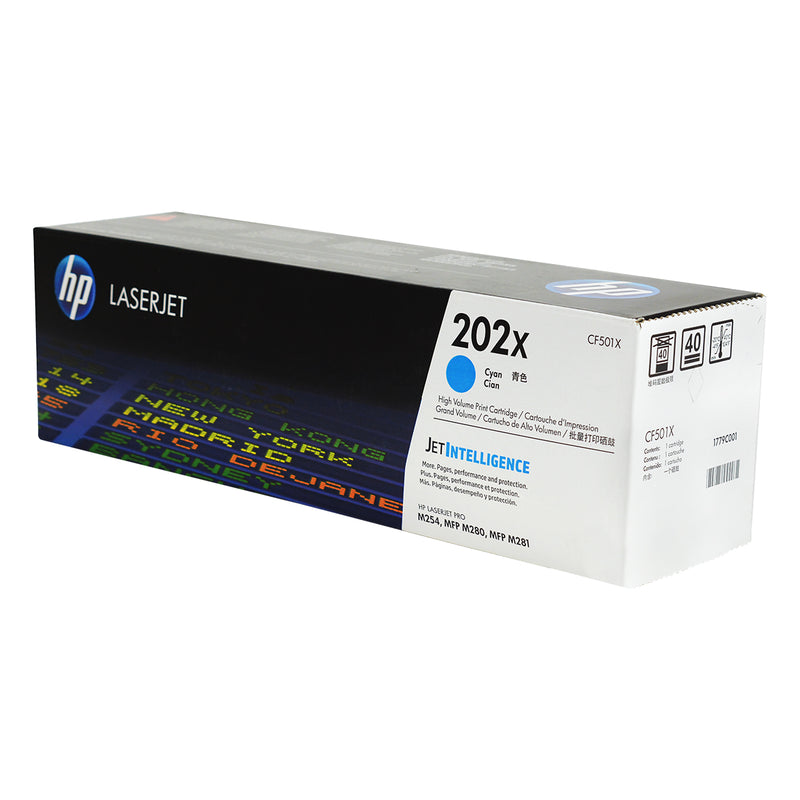 OEM HP 202X (CF501X) Toner Cartridge, Cyan, 2.5K High Yield