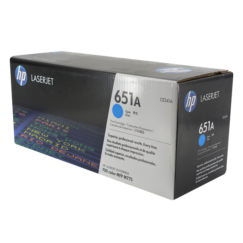 OEM HP 651A (CE341A) Toner Cartridge, Cyan, 16K Yield