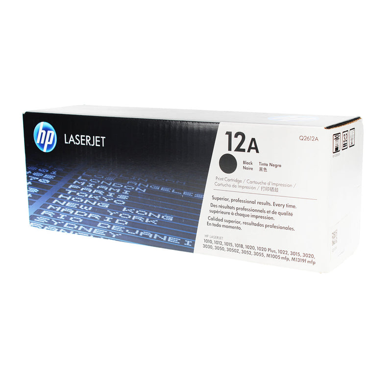 OEM HP 12A (Q2612A) Toner Cartridge, Black, 2K Yield