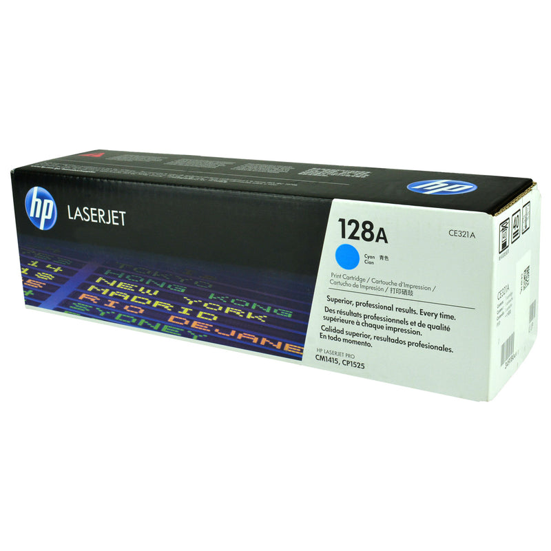 OEM HP 128A (CE321A) Toner Cartridge, Cyan, 1.3K Yield