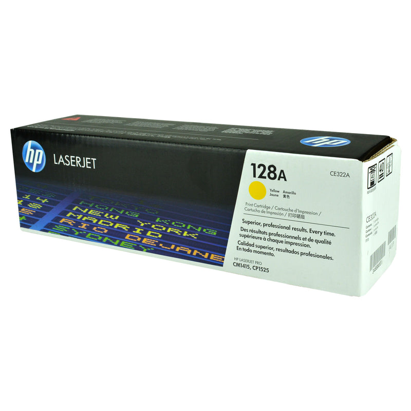 OEM HP 128A (CE322A) Toner Cartridge, Yellow, 1.3K Yield