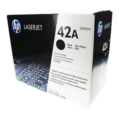 OEM HP 42A (Q5942A) Toner Cartridge, Black, 10K Yield
