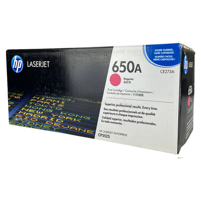 OEM HP 650A (CE273A) Toner Cartridge, Magenta, 15K Yield