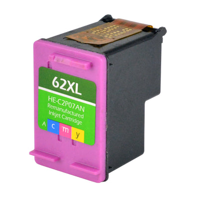 Remanufactured HP 62XL (C2P07AN) InkJet Cartridge, Tri-Color, 415 High Yield