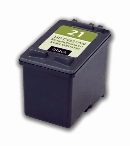 Remanufactured HP 21 (C9351AN) InkJet Cartridge, Black, 190 Yield