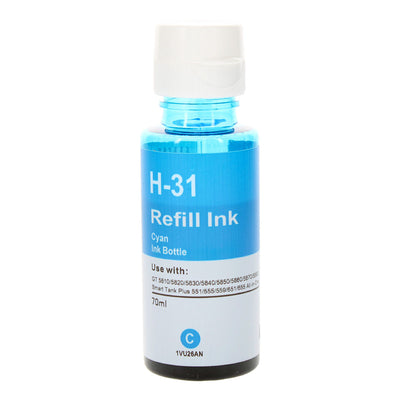 Compatible HP 31 (1VU26AN) Ink Bottle, Cyan, 8000 Yield