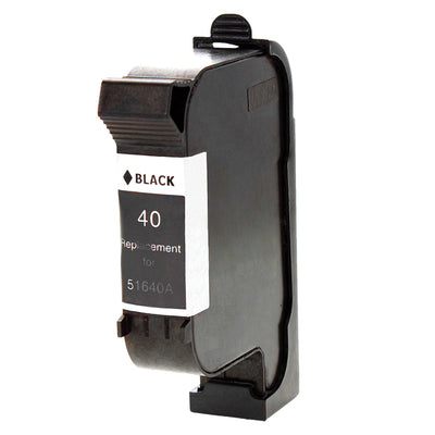 Remanufactured HP 40 (51640A) InkJet Cartridge, Black, 1100 Yield