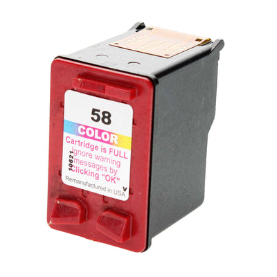 Remanufactured HP 58 (C6658AN) InkJet Cartridge, Tri-Color, 125 Yield