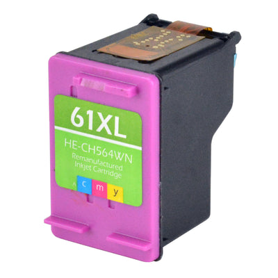 Remanufactured HP 61XL (CH564WN) InkJet Cartridge, Tri-Color, 450 High Yield
