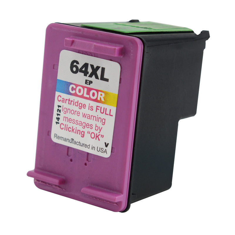 Remanufactured HP 64XL (N9J91AN) InkJet Cartridge, Tri-Color, 415 High Yield