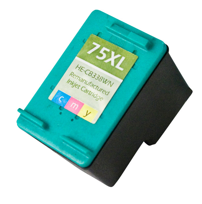 Remanufactured HP 75XL (CB338W) InkJet Cartridge, Tri-Color, 520 High Yield