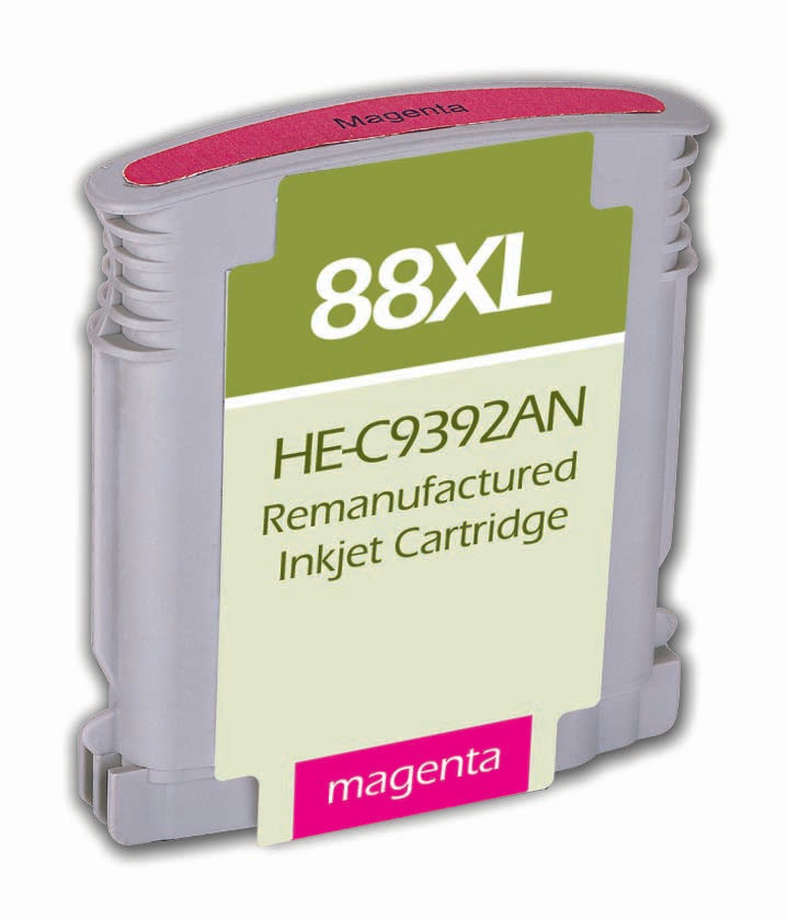 Remanufactured HP 88XL (C9392AN) InkJet Cartridge, Magenta, 1540 High Yield