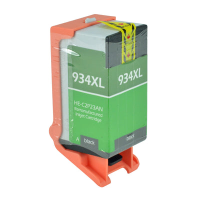 Remanufactured HP 934XL (C2P23AN) InkJet Cartridge, Black, 1K High Yield