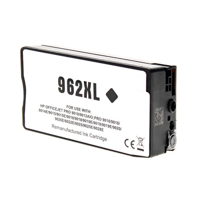 Remanufactured HP 962XL (3JA03AN) InkJet Cartridge, Black, 2K High Yield, New Chip, Firmware Update Enhanced