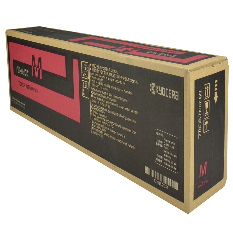 OEM Kyocera Mita TK-8707M (1T02K9BUS0) Toner Cartridge, Magenta, 30K Yield