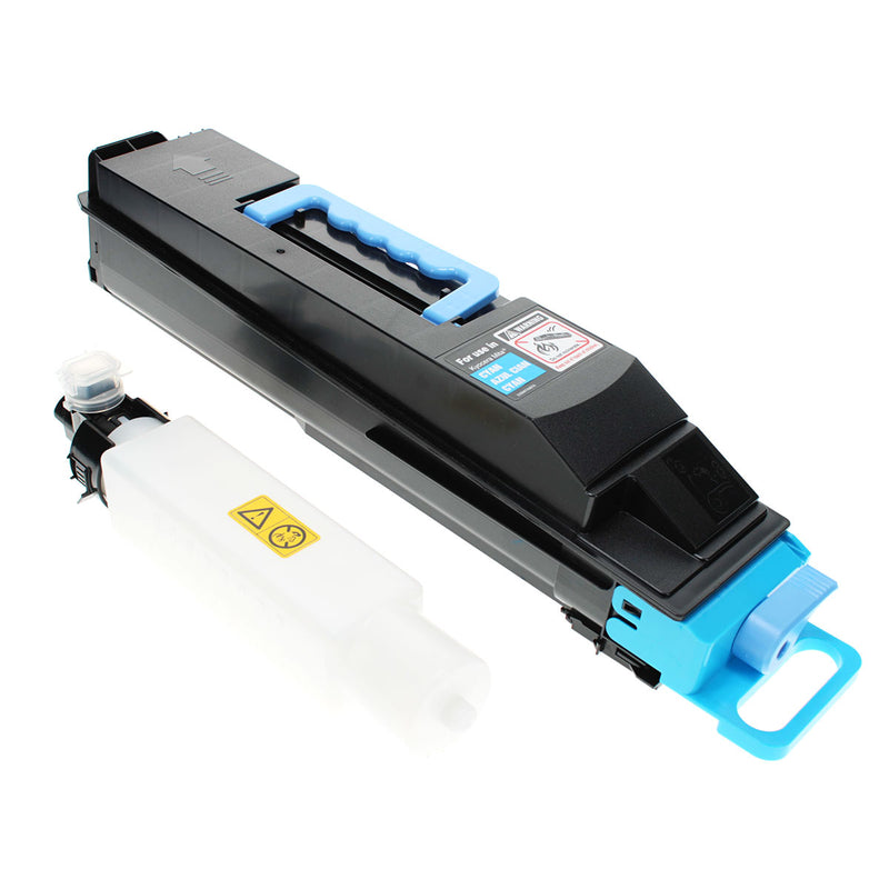 Compatible Kyocera Mita TK-857C (1T02H7CUS0) Toner Cartridge, Cyan, 18K Yield, W/ Waste Toner Container, Made in USA