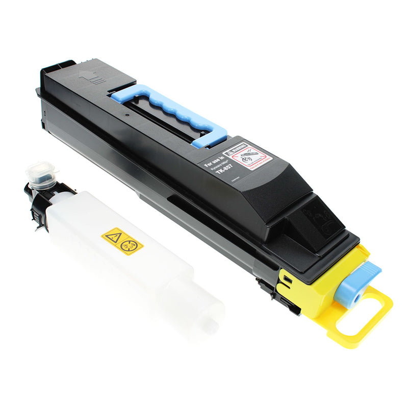 Compatible Kyocera Mita TK-857Y (1T02H7AUS0) Toner Cartridge, Yellow, 18K Yield, W/ Waste Toner Container, Made in USA