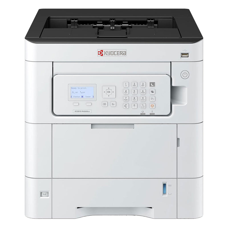 OEM Kyocera Mita PA3500CX (1102YJ2US0) Printer, 37 ppm Color, Print, Starter Toner, K=3.5K Yield, CMY=2.5K Yield