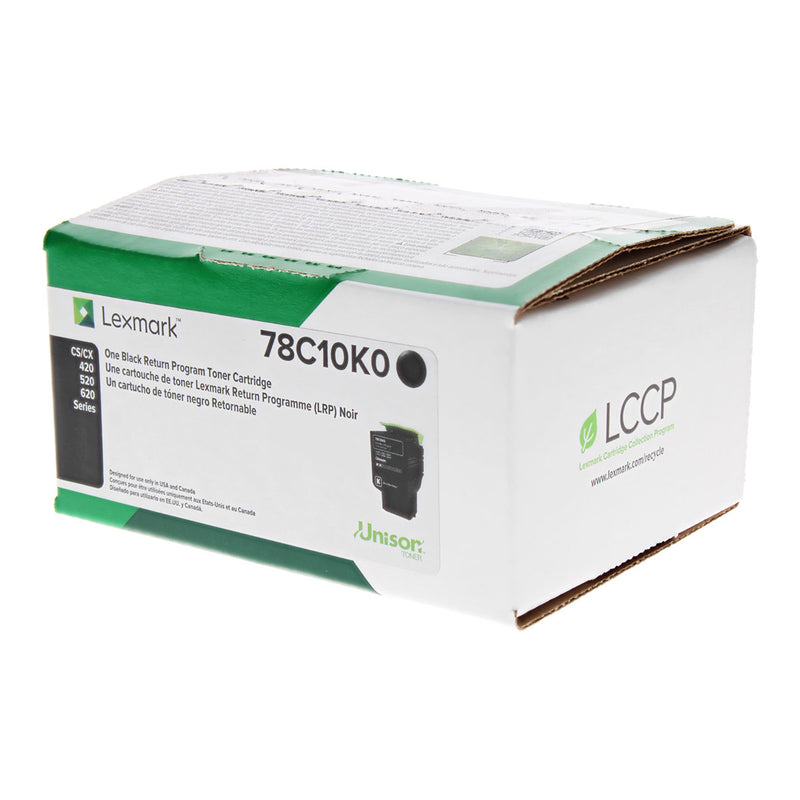 OEM Lexmark  (78C10K0) Toner Cartridge, Black, 2K Yield, Return Program