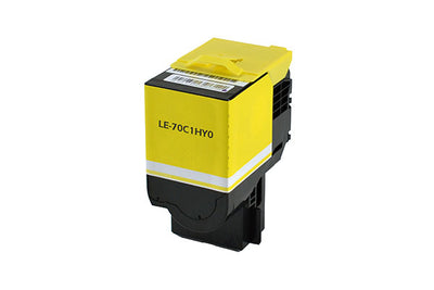 Compatible Lexmark 701HY (70C1HY0) Toner Cartridge, Yellow, 3K High Yield