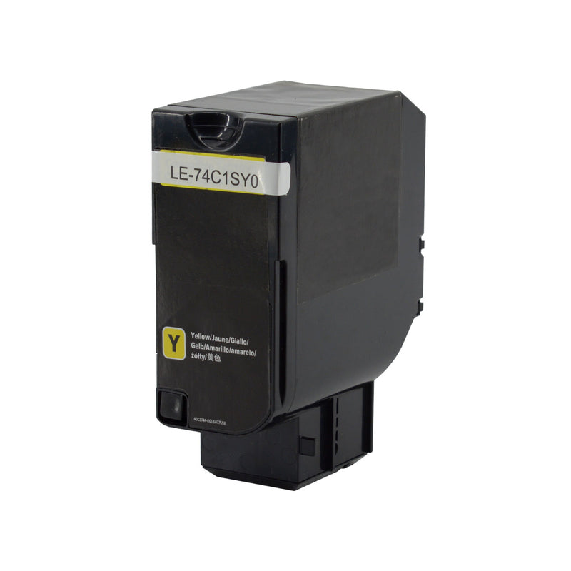 Remanufactured Lexmark 74C1SY0 Toner Cartridge, Yellow, 7K High Yield, Made in USA