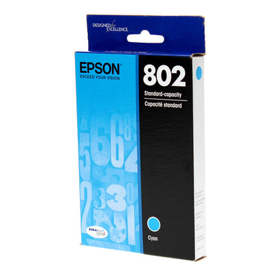 OEM Epson 802 (T802220) Inkjet, Cyan, 650 Yield