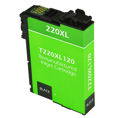 Remanufactured Epson 220XL (T220XL120) InkJet Cartridge, Black, 500 High Yield
