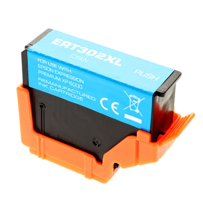 Remanufactured Epson 302XL (T302XL220) InkJet Cartridge, Cyan, 550 High Yield