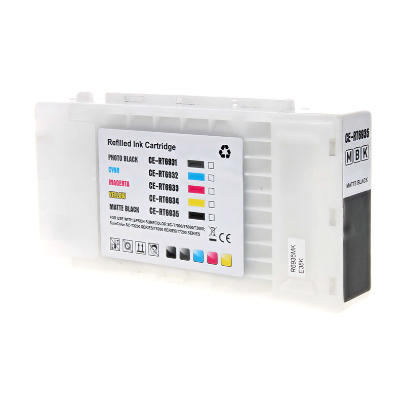 Remanufactured Epson T693500 Wide Format Ink, Matte Black, 350 ML