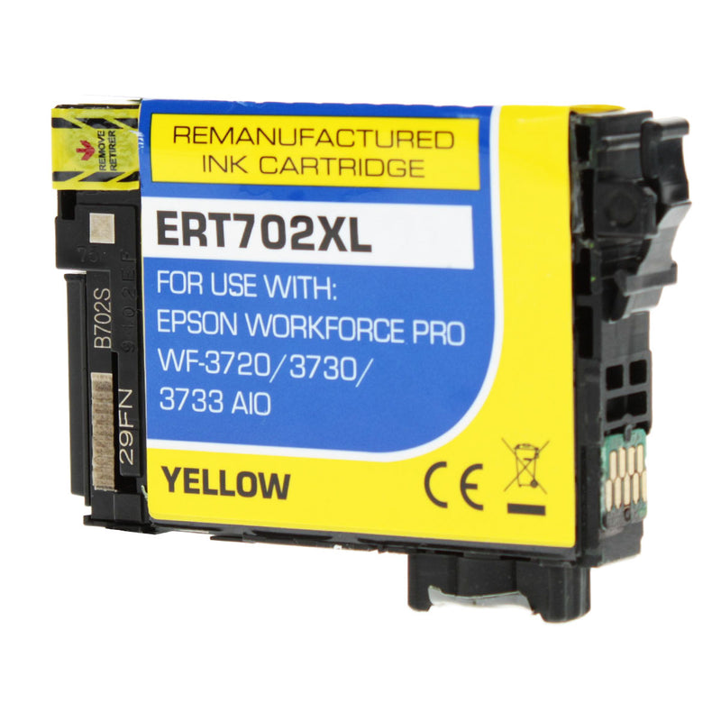 Remanufactured Epson 702XL (T702XL420) InkJet Cartridge, Yellow, 950 Ultra High Yield