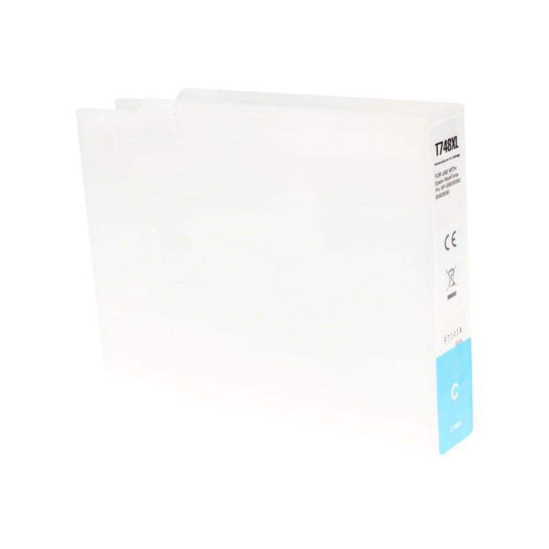 Remanufactured Epson T748XL220 (748XL) Wide Format Ink, Cyan, 4K High Yield