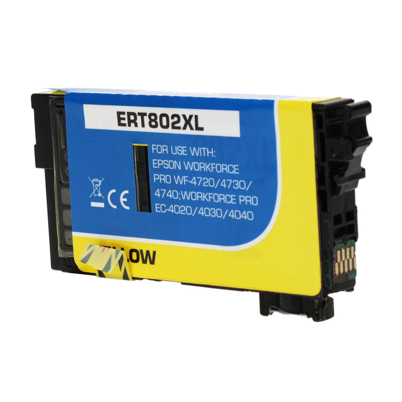 Remanufactured Epson 802XL (T802XL420) InkJet Cartridge, Yellow, 1900 Ultra High Yield