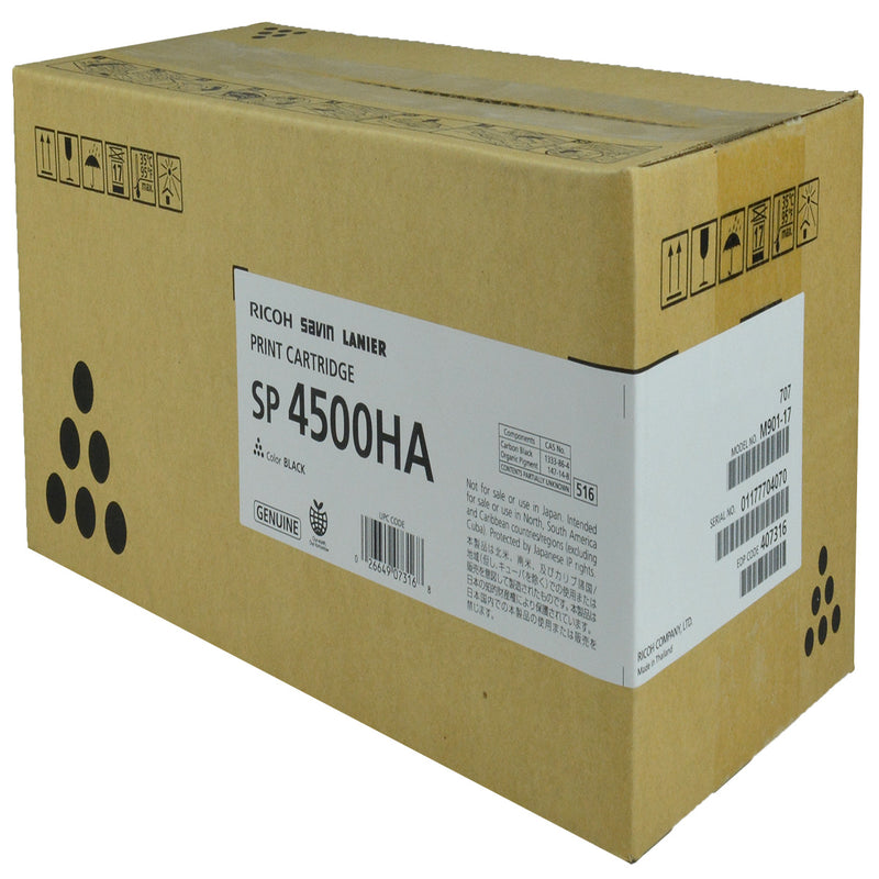 OEM Ricoh  (407316) Toner Cartridge, Black, 12K Yield