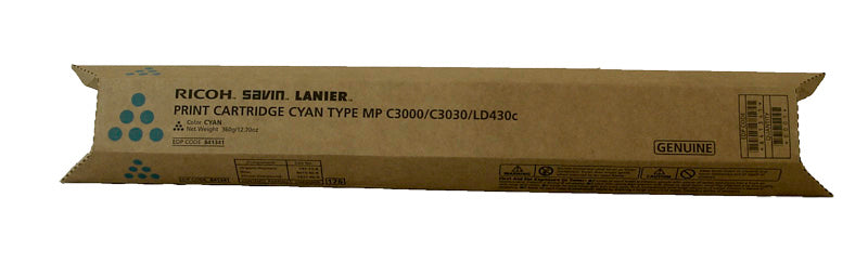 OEM Ricoh  (884965, 888639, 841000) Toner Cartridge, Cyan, 20K Yield