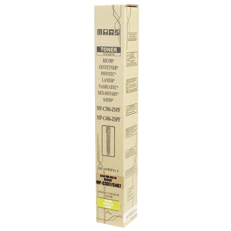 Compatible Ricoh MP C306 / MP C307 / MP C406 (842094) Toner Cartridge, Yellow, 6K Yield, TAA Compliant, Made in USA