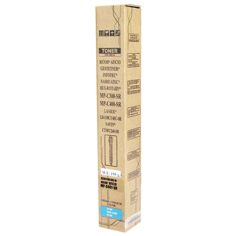 Compatible Ricoh MP C300 / MP C400 / MP C401 (841725) Toner Cartridge, Cyan, 10K Yield, TAA Compliant, Made in USA