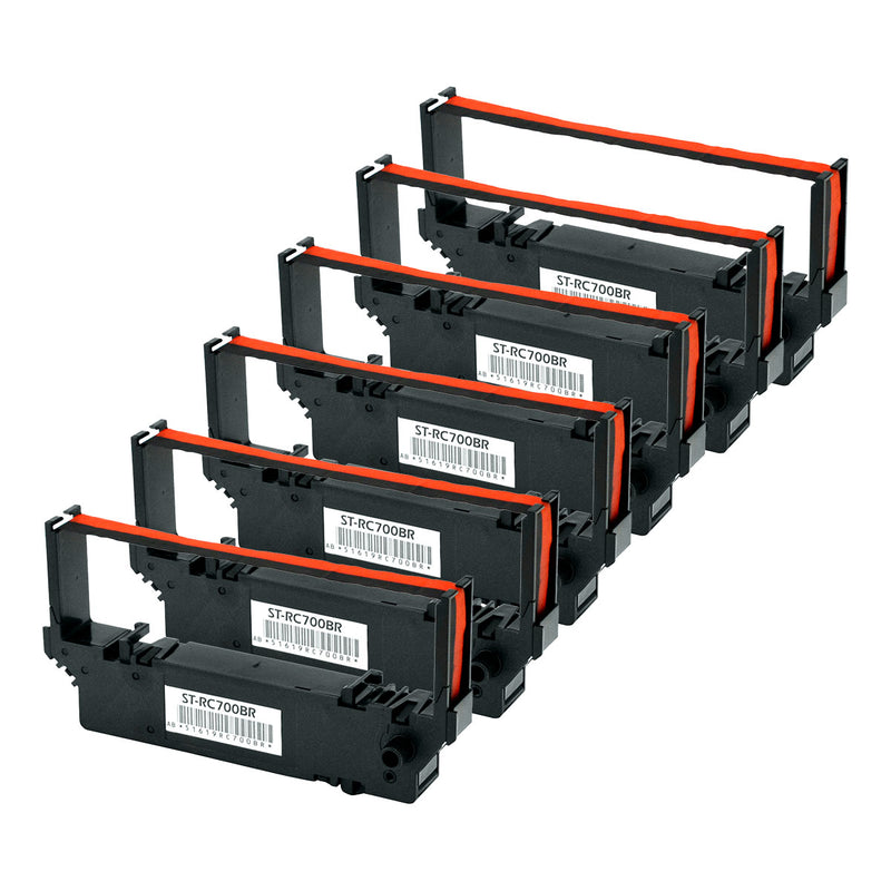 Compatible Star Micronics Star Micronics SP700 SP 712 (RC700BR) POS Ribbon, Black/Red, 6 Pack Value Pack