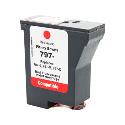 Compatible Pitney Bowes 797-0 InkJet Cartridge, Fluorescent Red, 800 Yield
