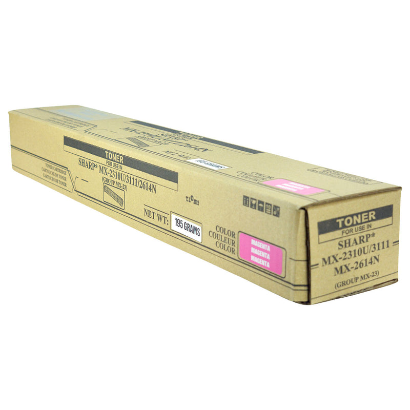 Compatible Sharp MX-2310 / MX-2616 (MX-23NTMA) Toner Cartridge, Magenta, 10K Yield, TAA Compliant, Made in USA