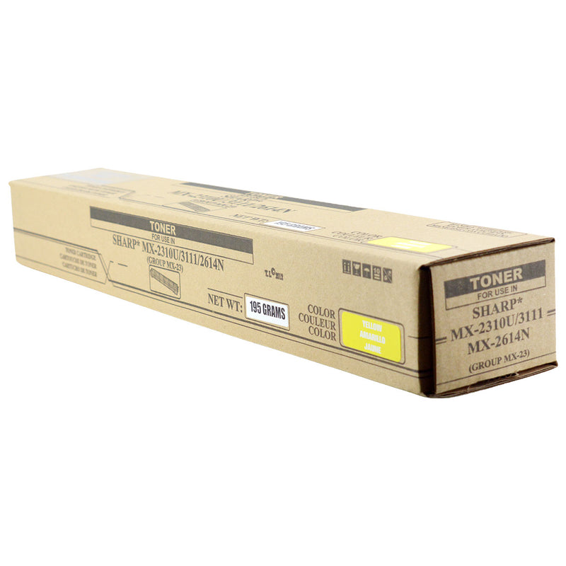 Compatible Sharp MX-2310 / MX-2616 (MX-23NTYA) Toner Cartridge, Yellow, 10K Yield, TAA Compliant, Made in USA